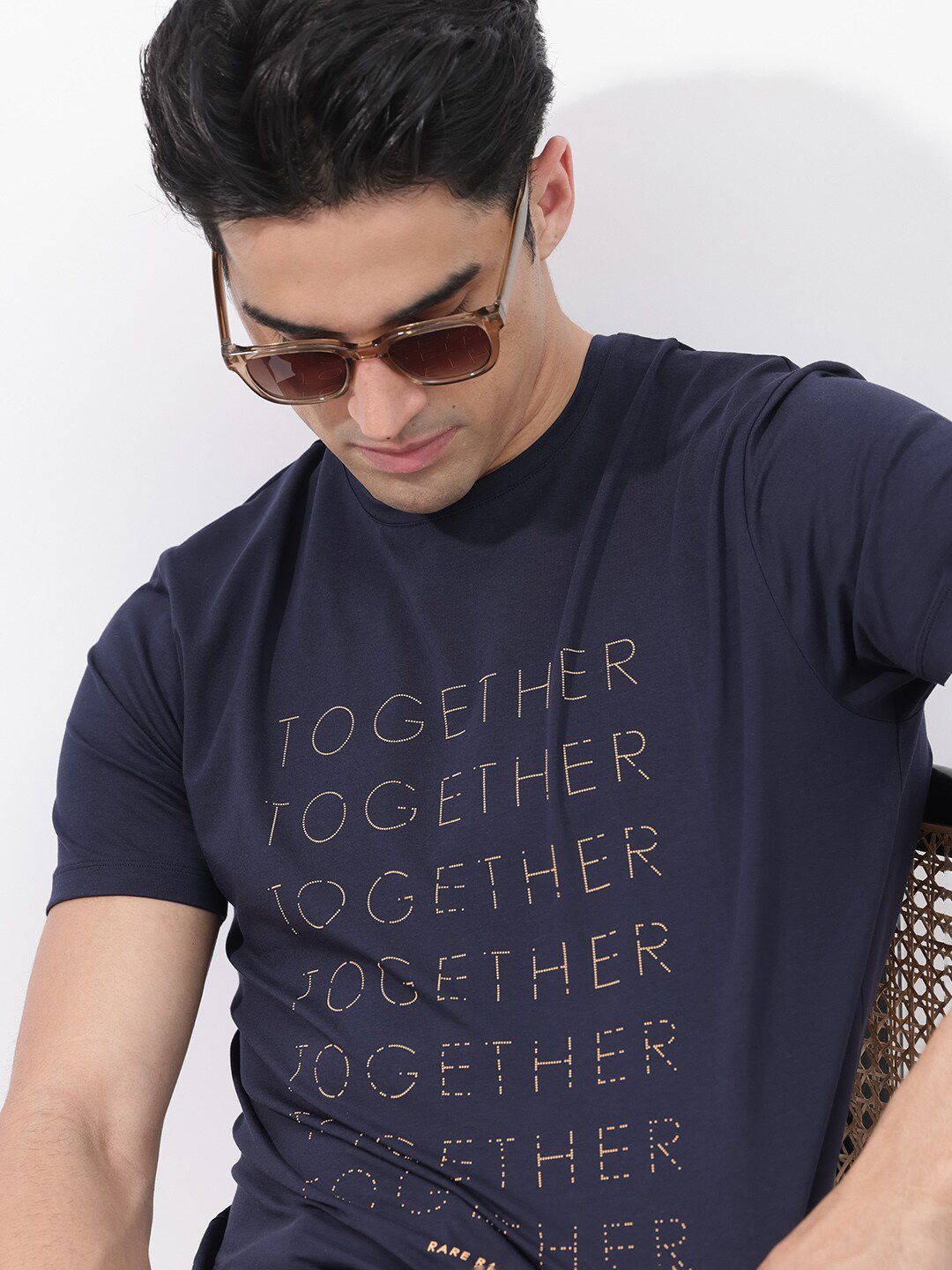 RARE RABBIT Men Rings-4 Slim Fit Solid Polo Collar T-Shirt