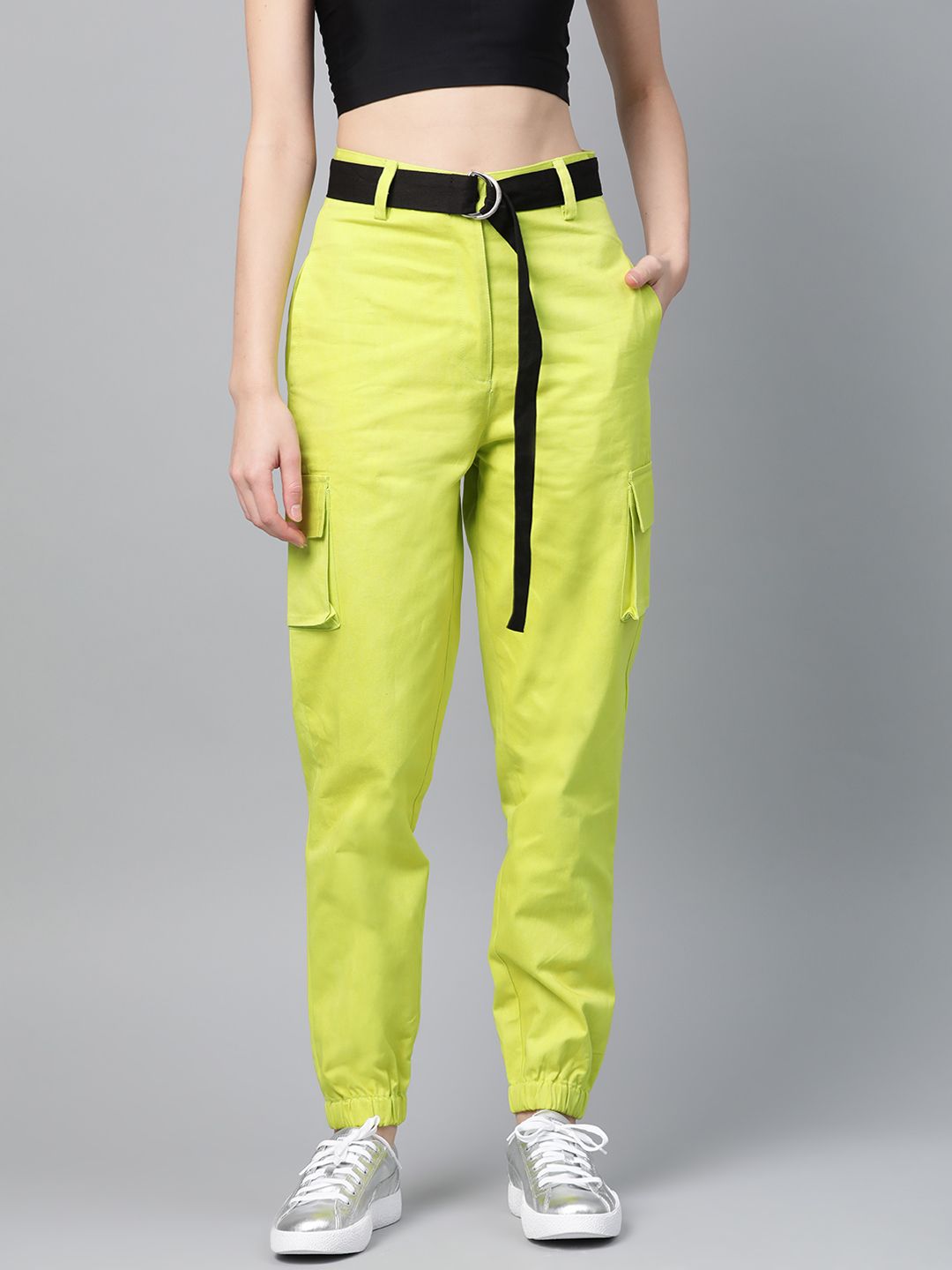 STREET 9 Women Lime Green Cargos