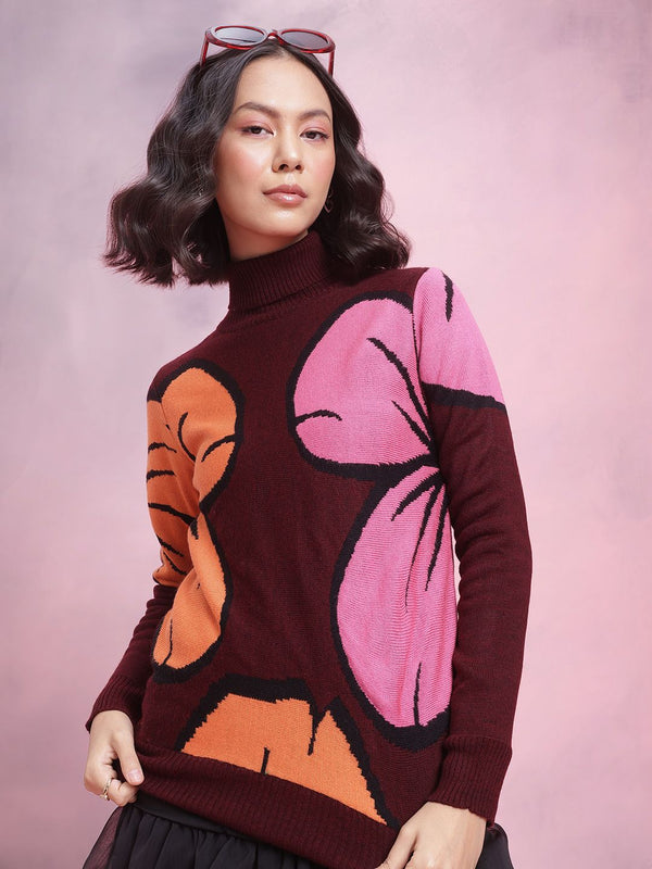 DressBerry Acrylic Self-Design Pullover