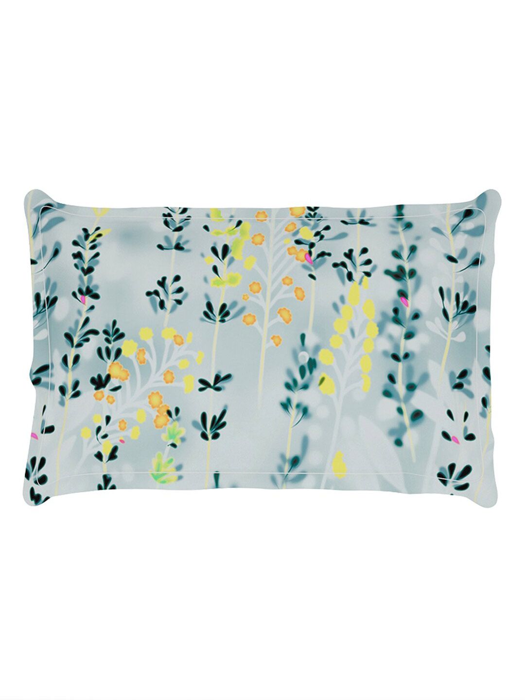 Story@home Grey & Black Floral Microfiber 180 TC Single Bedsheet With 1 Pillow Cover