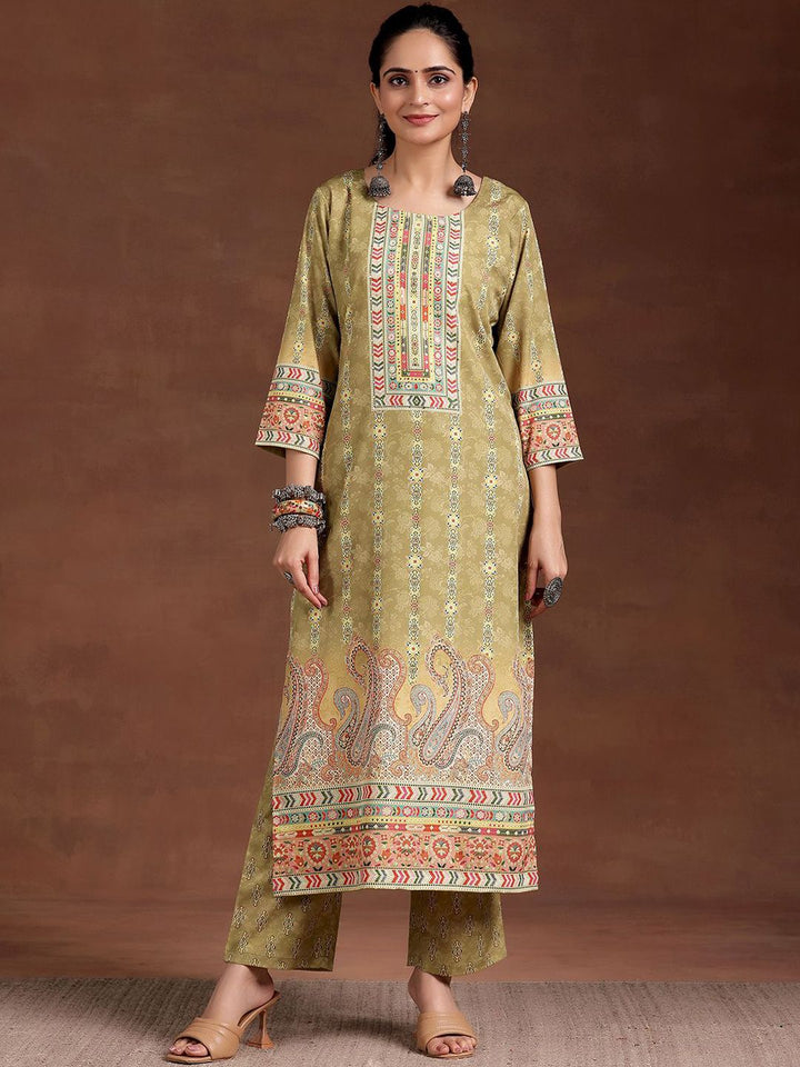 Libas Ethnic Motifs Printed Round Neck Straight Kurta