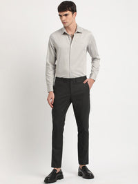 THE BEAR HOUSE Men Solid Tapered Fit Mid-Rise Formal Trousers