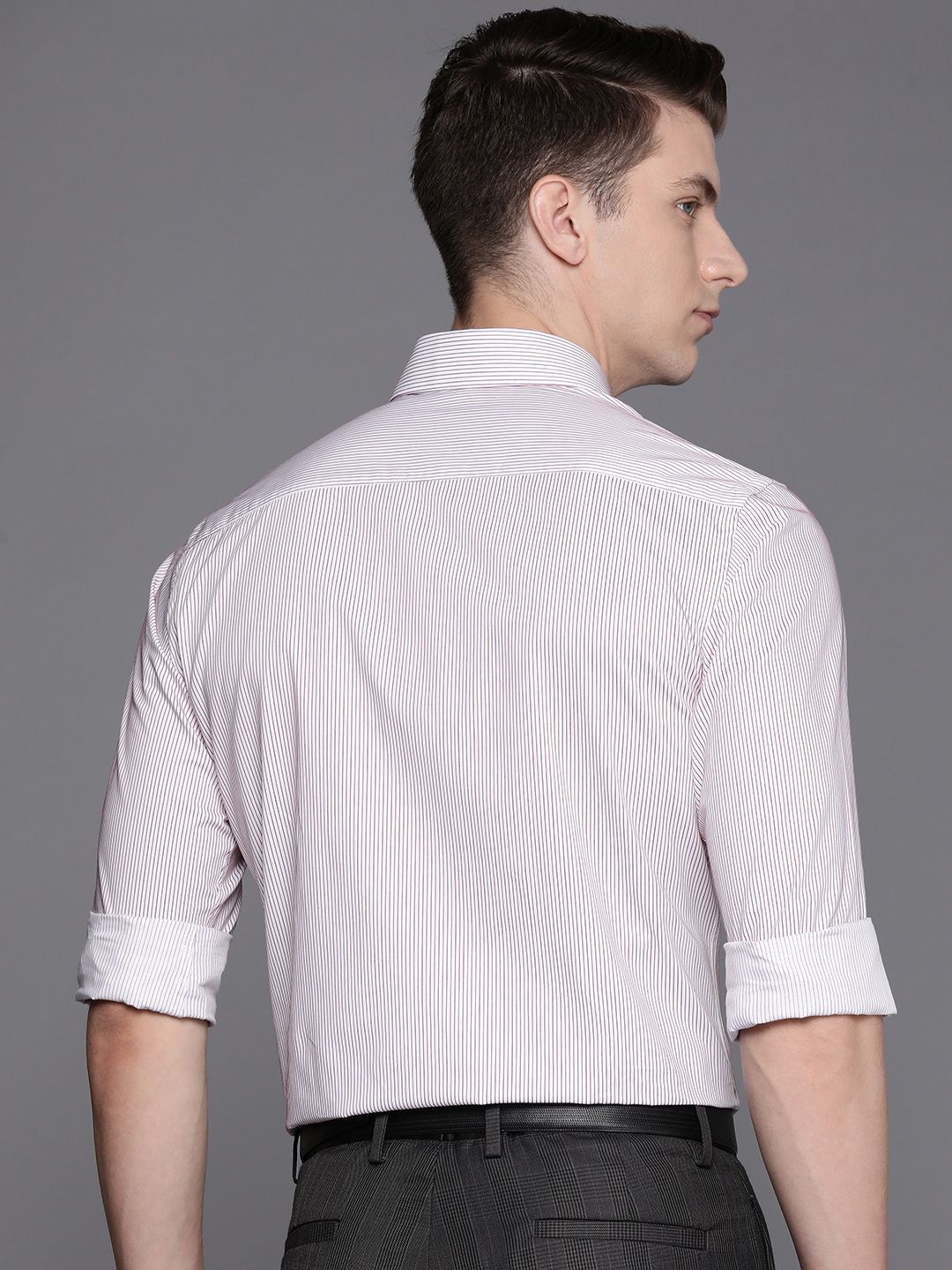 Raymond Men Pure Cotton Slim Fit Striped Formal Shirt
