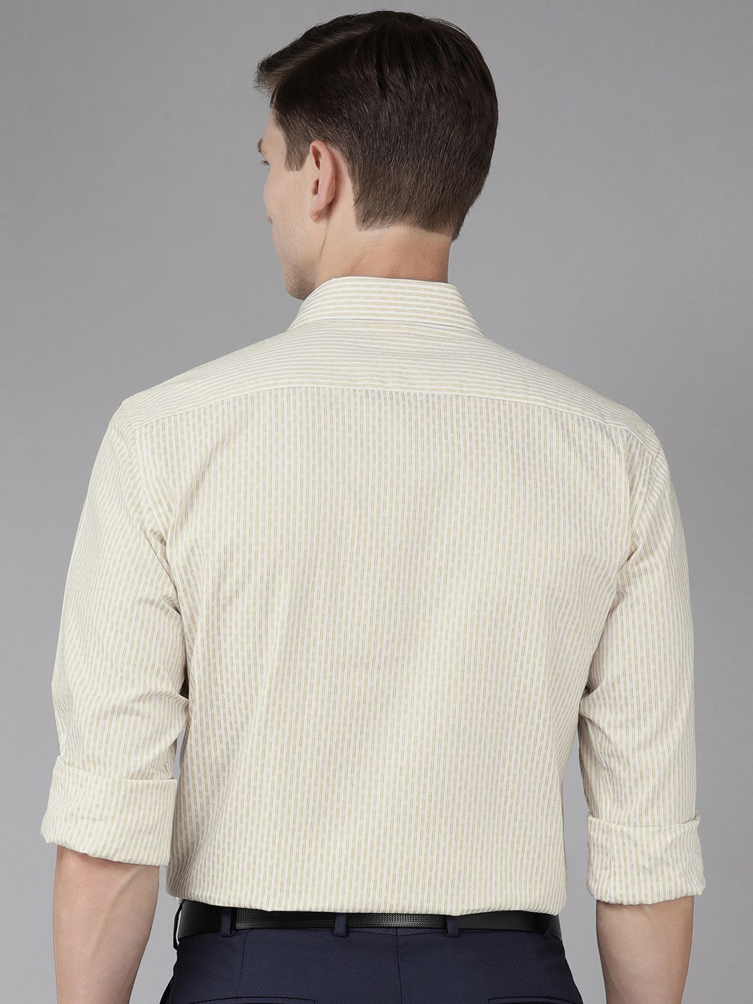 Park Avenue Men Pure Cotton Slim Fit Striped Formal Shirt