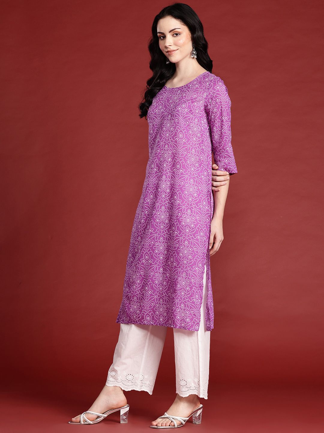 Anouk Ethnic Motifs Printed Pure Cotton Straight Kurta
