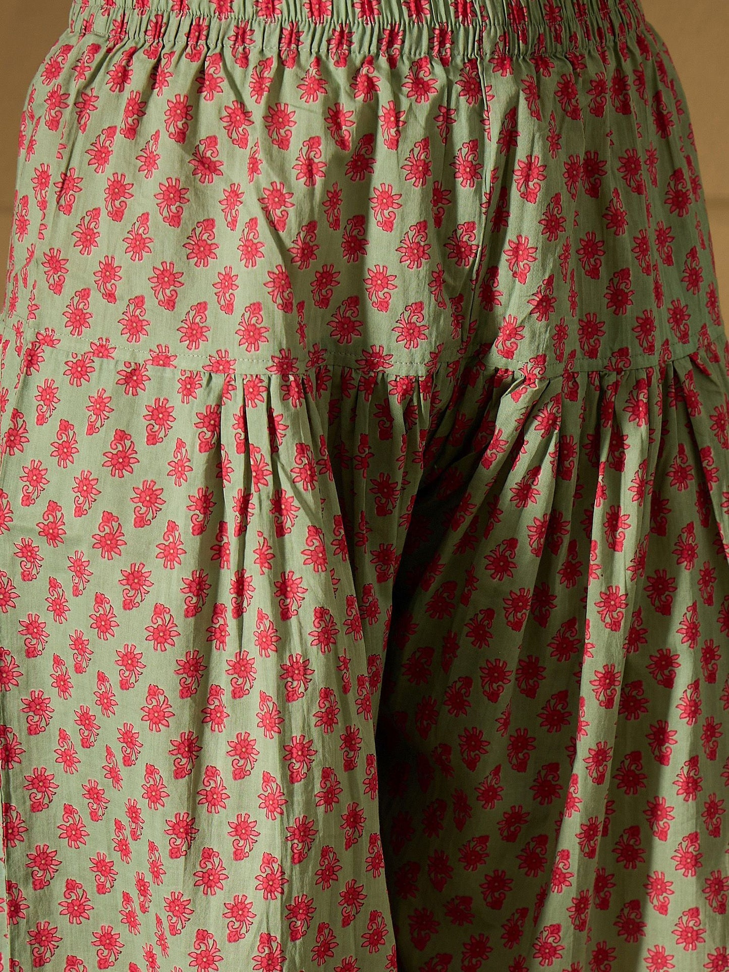 Indo Era Floral Printed Pure Cotton Kurta Straight Kurta With Salwar And Dupatta