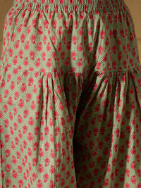 Indo Era Floral Printed Pure Cotton Kurta Straight Kurta With Salwar And Dupatta