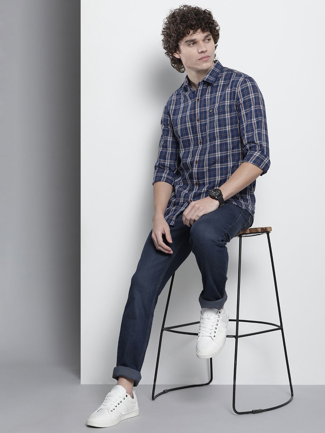 The Indian Garage Co Men Tartan Checked Casual Shirt