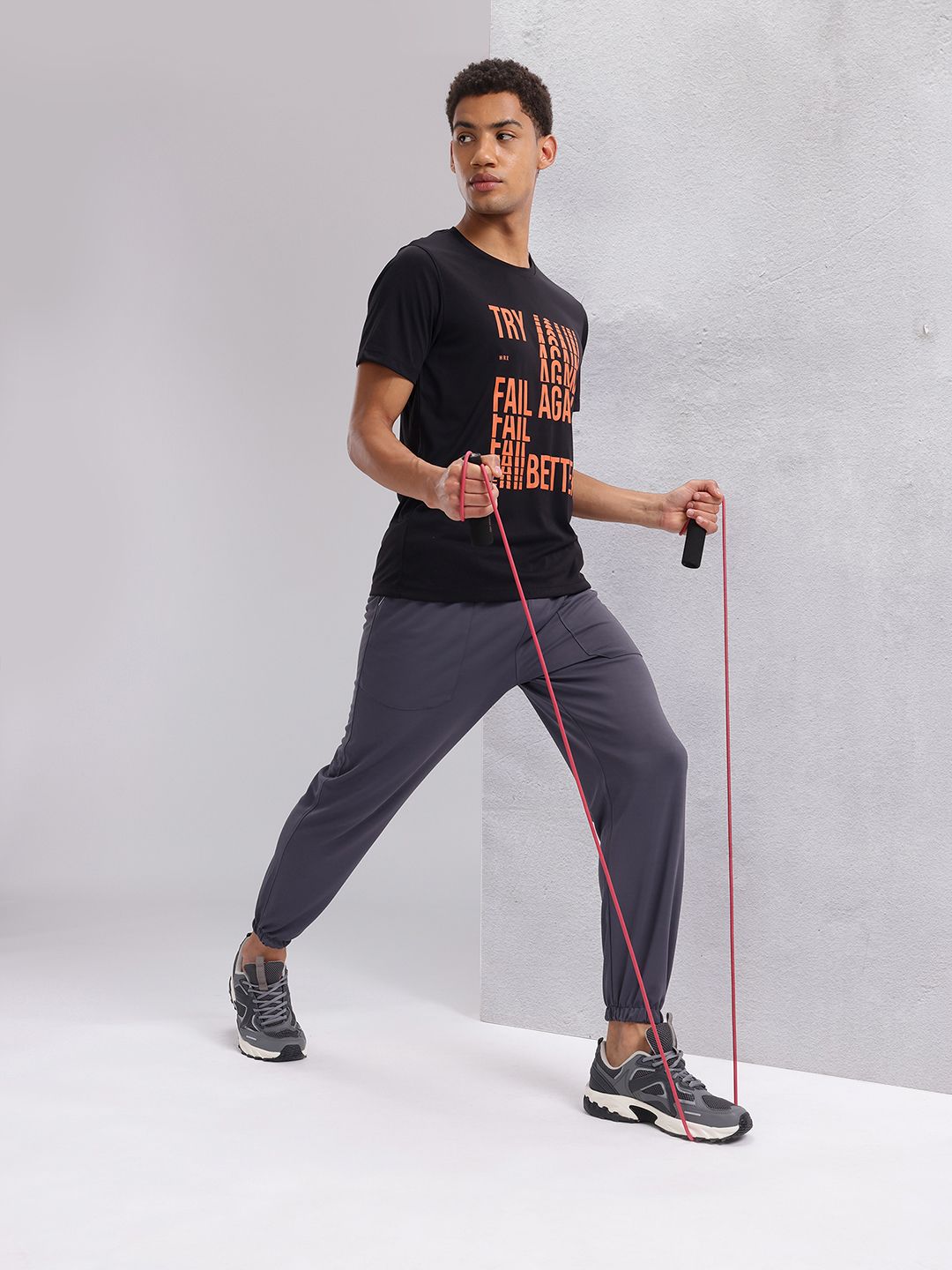 HRX by Hrithik Roshan Typography Print Rapid-Dry Training T-shirt