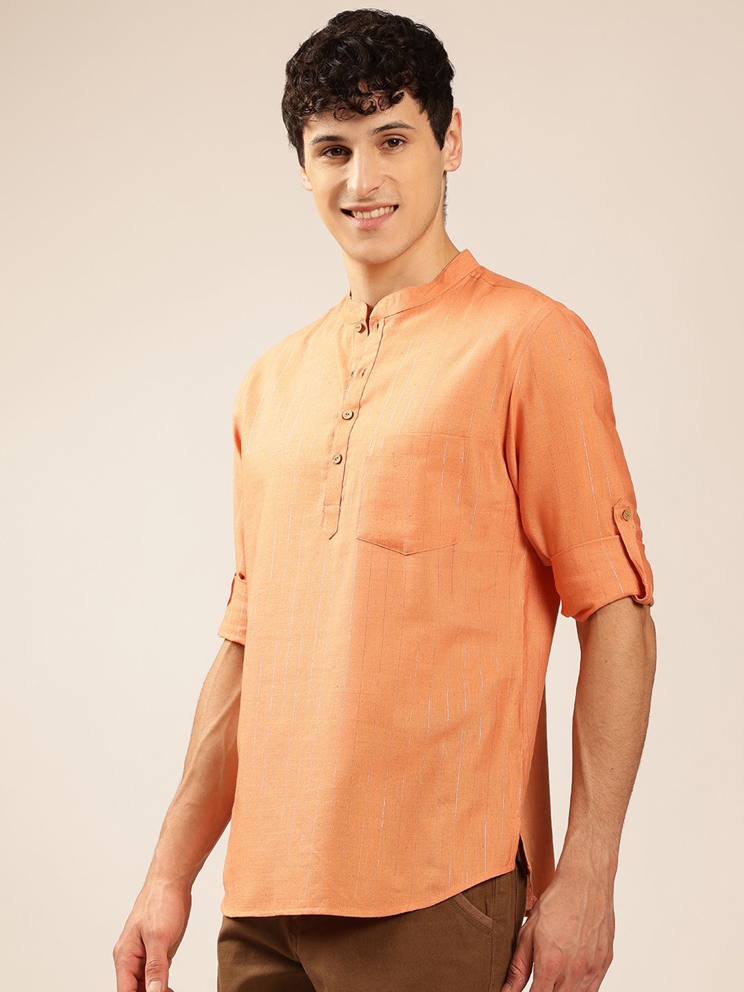 Anouk Mandarin collar Pathani Short Kurta