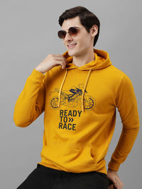 ADRO Men Printed Hooded Pullover Sweatshirt