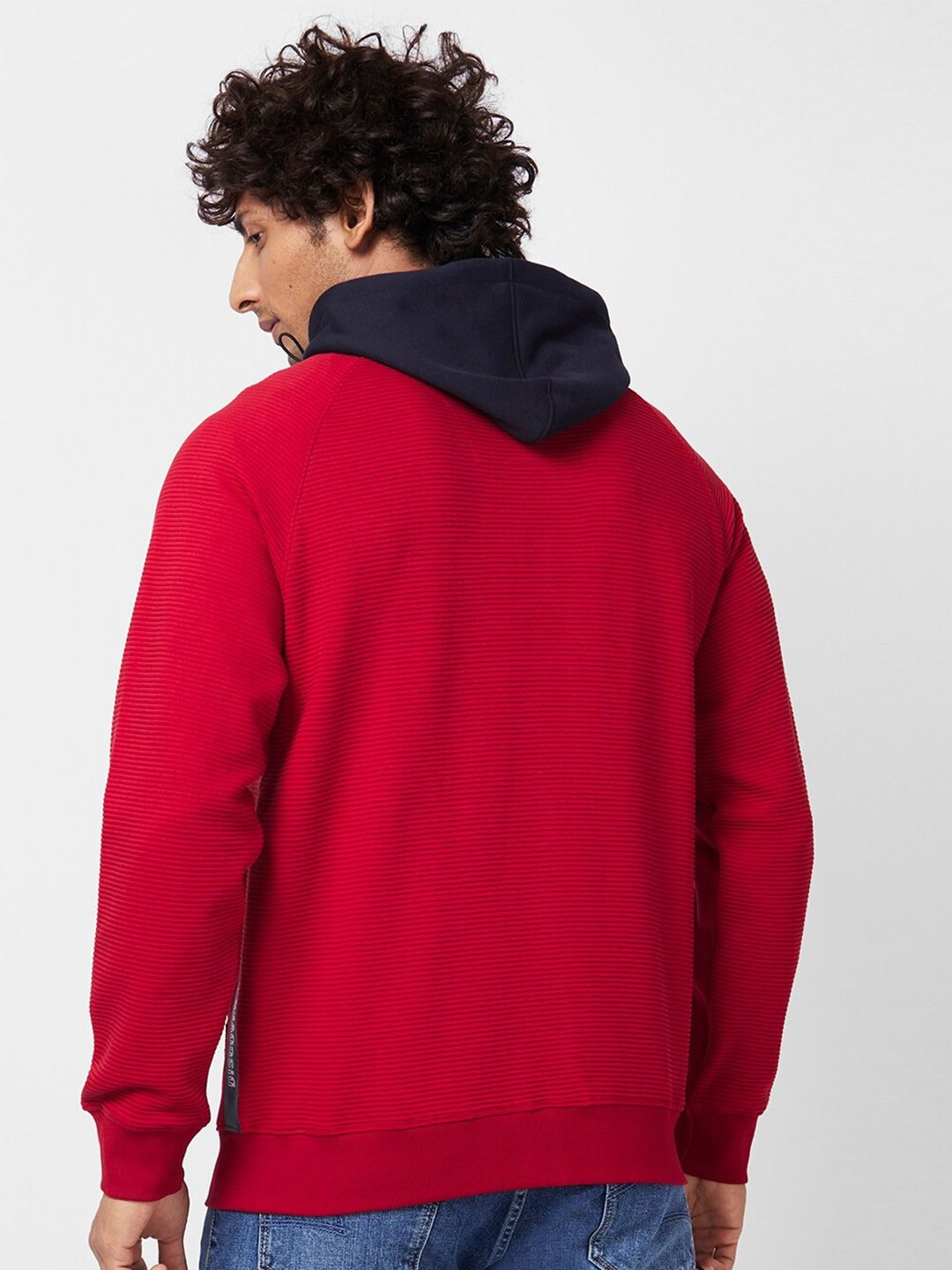 SPYKAR Cotton Hooded Front-Open Sweatshirt