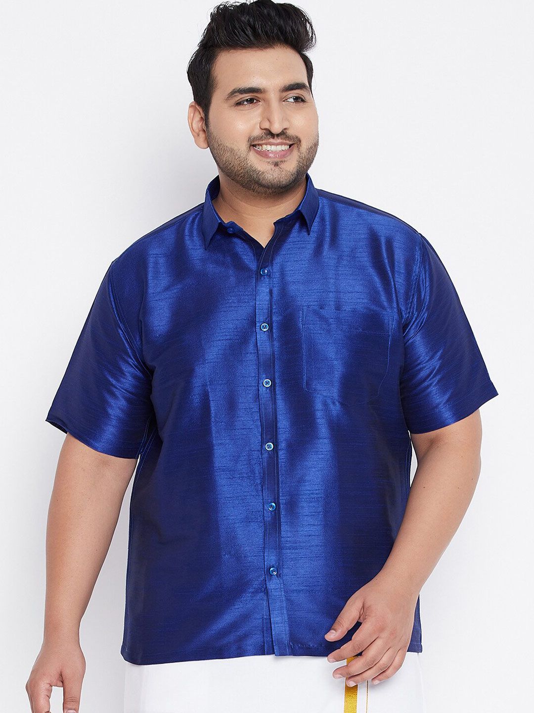 VASTRAMAY Men Blue Premium Casual Shirt