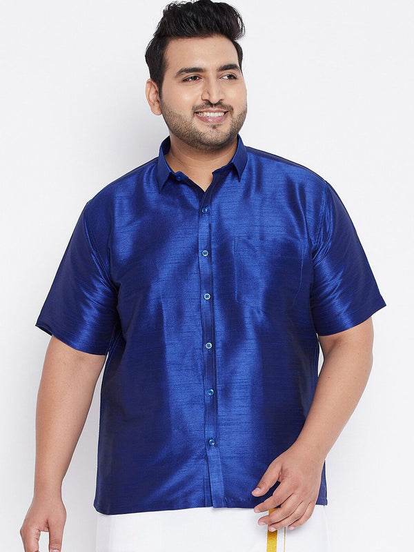 VASTRAMAY Men Blue Premium Casual Shirt