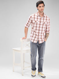 SPYKAR Men Slim Fit Tartan Checks Opaque Checked Casual Shirt