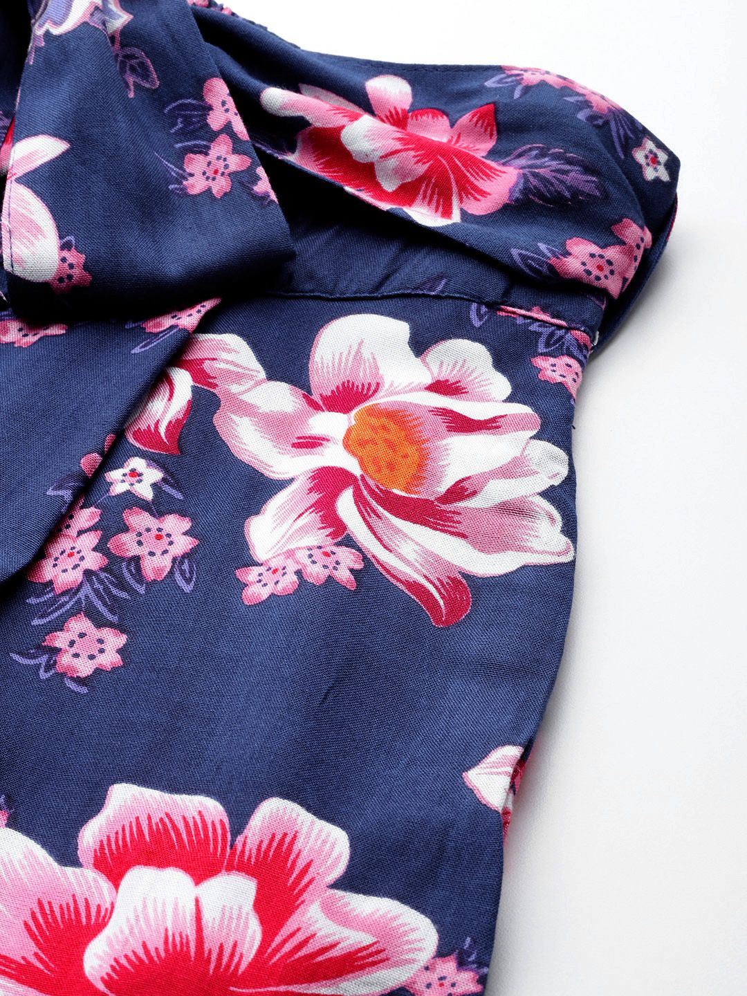 DressBerry Women Floral Print Flared Palazzos with Belt