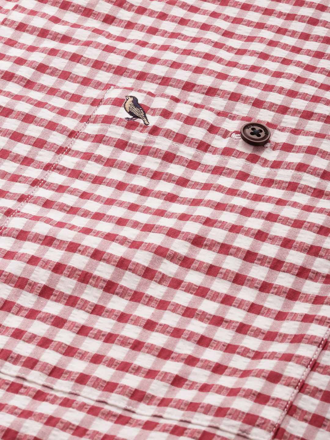Mr Bowerbird Tailored Fit Gingham Checked Casual Shirt
