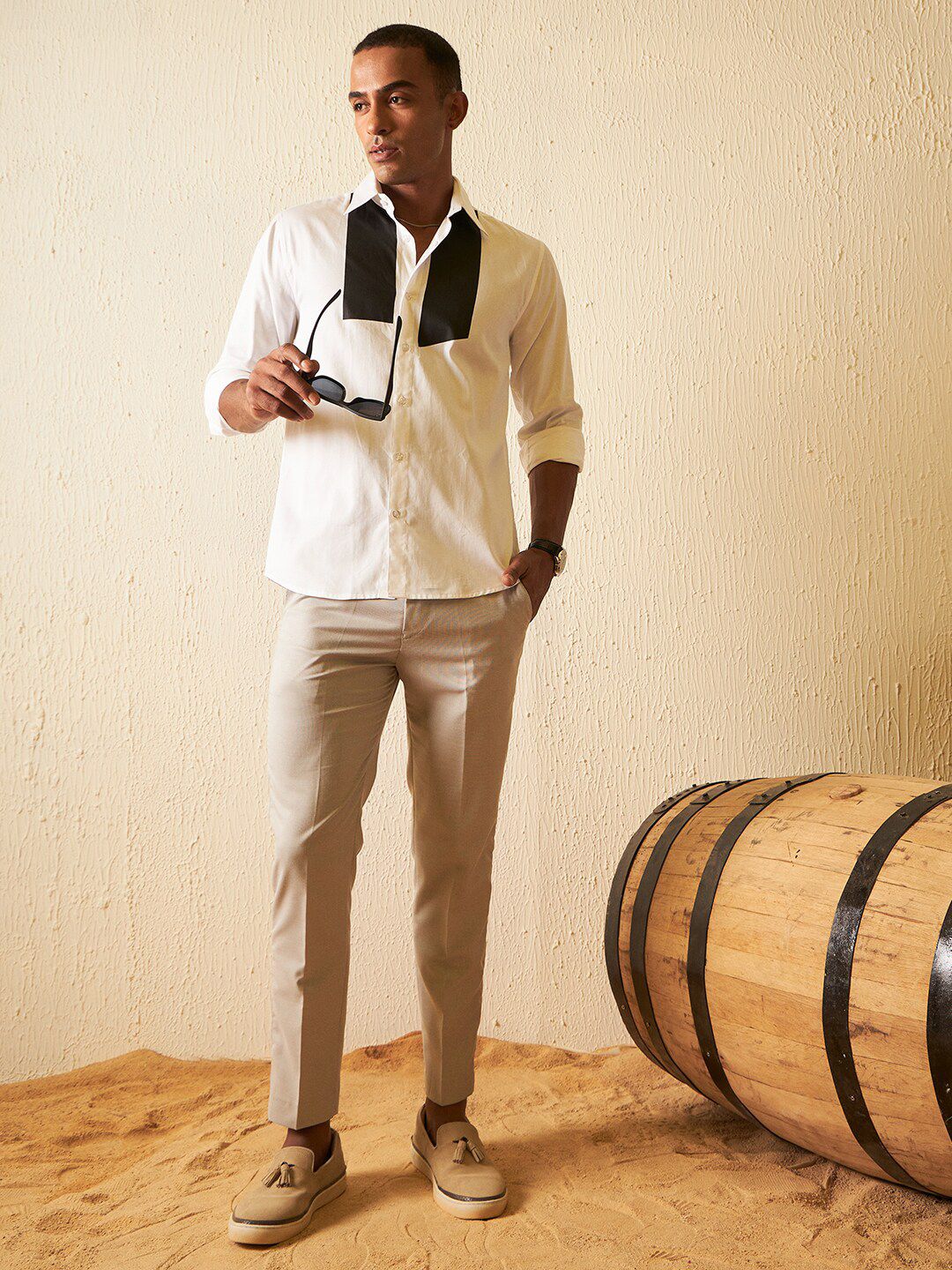 DENNISON Smart Slim Fit Cotton Casual Shirt