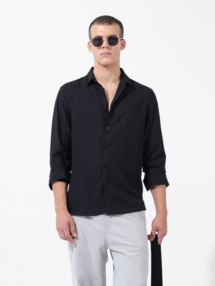 The Indian Garage Co Men Regular Fit Textured Resort Wear Shirt