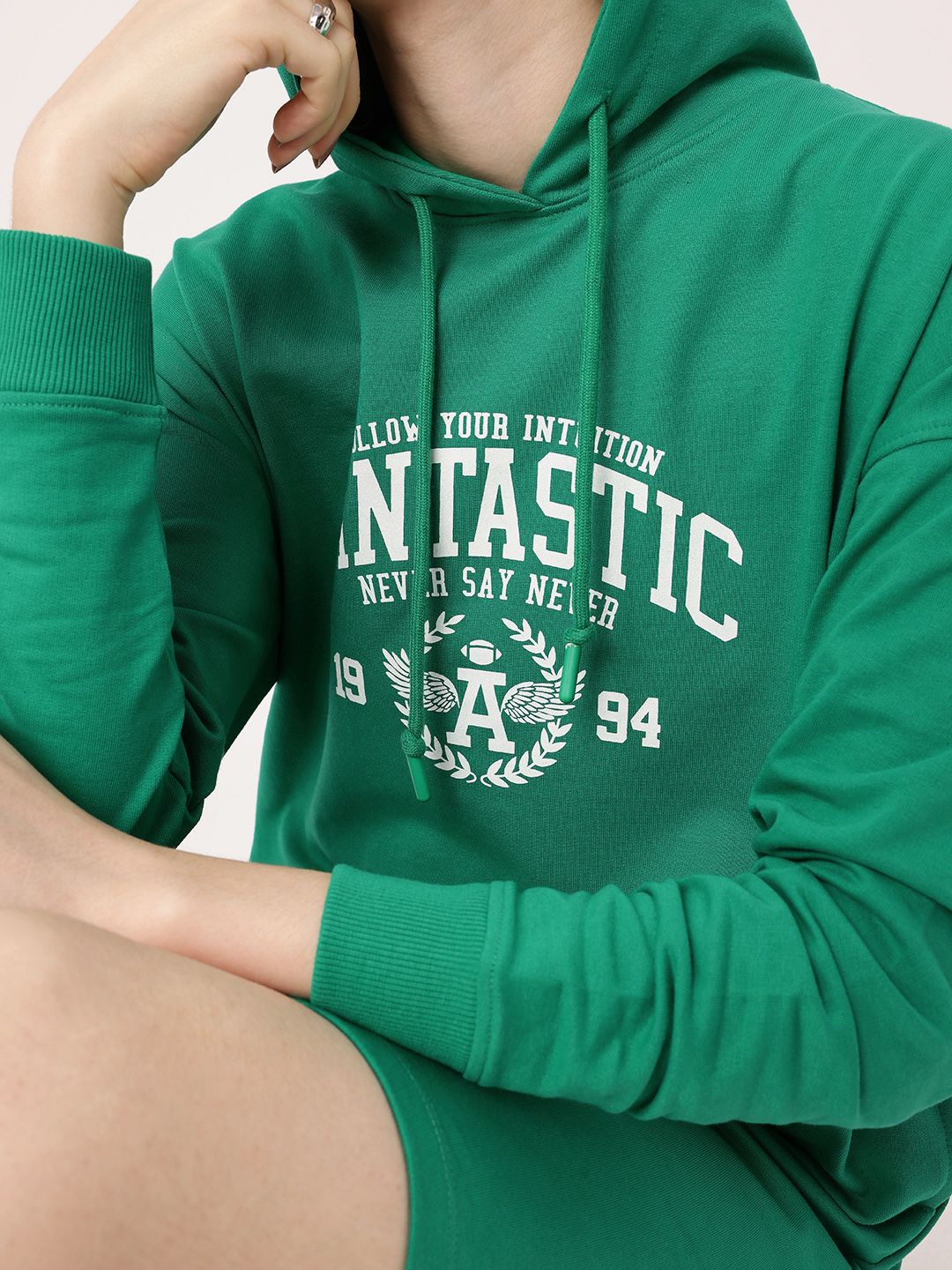 DressBerry Varsity Cool Printed Hooded T-shirt Dress