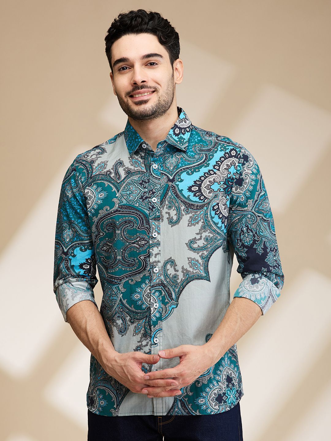 Being Human Men Slim Fit Floral Opaque Printed Casual Shirt