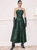 AND Floral Textured Strapless Waistcoat With Skirt
