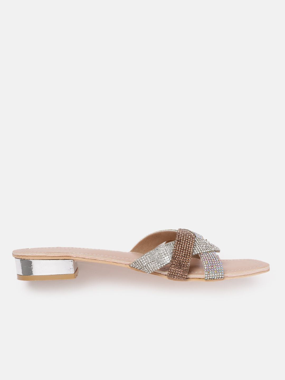 Lino Perros Women Embellished Party Open Toe Flats