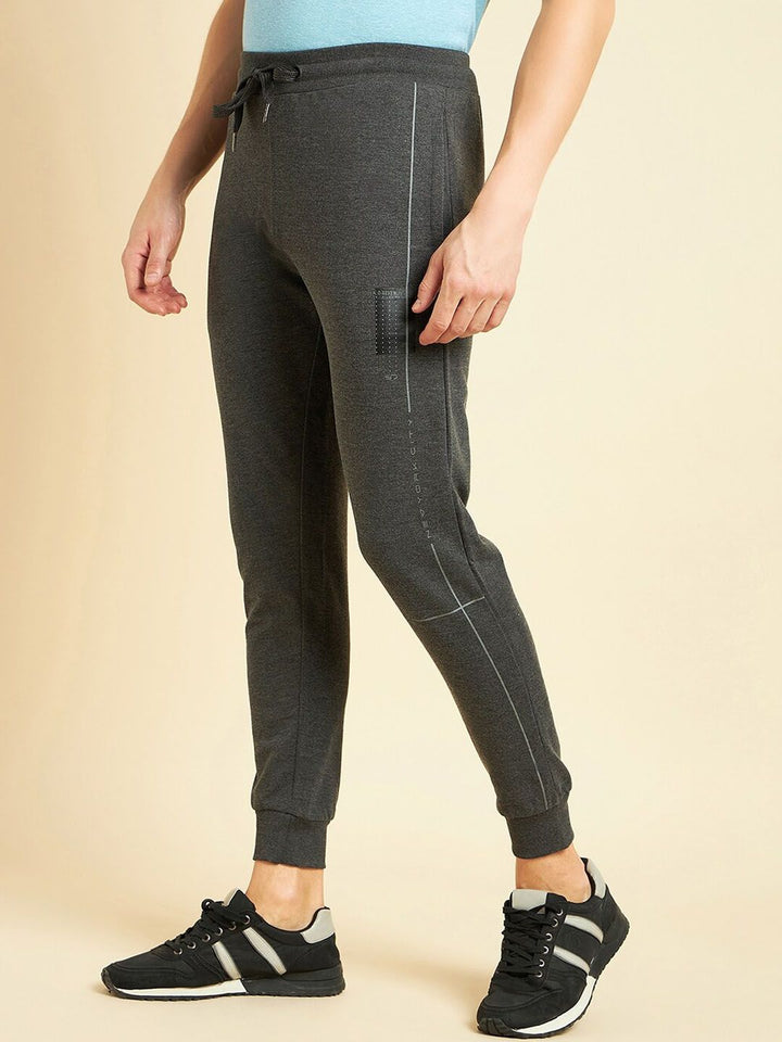 Sweet Dreams Men Charcoal Dry Fit Mid Rise Cotton Joggers