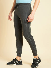 Sweet Dreams Men Charcoal Dry Fit Mid Rise Cotton Joggers
