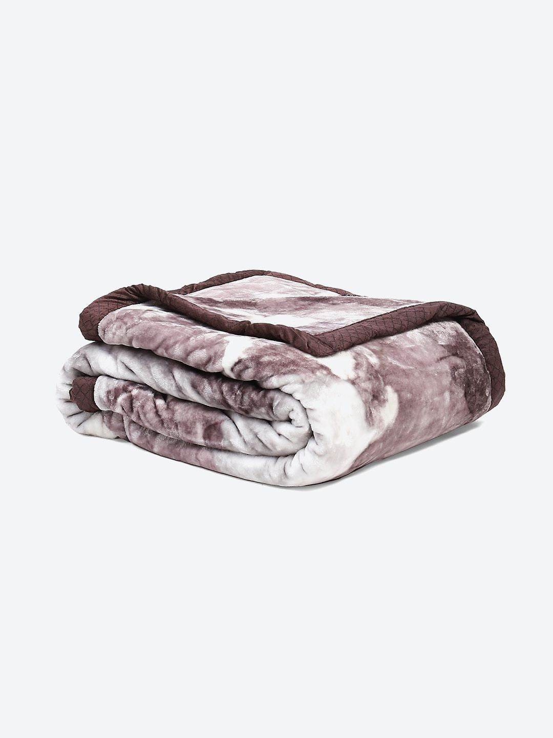 Monte Carlo Purple & White Abstract Mild Winter 600 GSM Double Bed Blanket