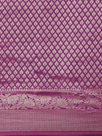 Saree mall Purple Ethnic Motifs Zari Silk Blend Banarasi Sarees