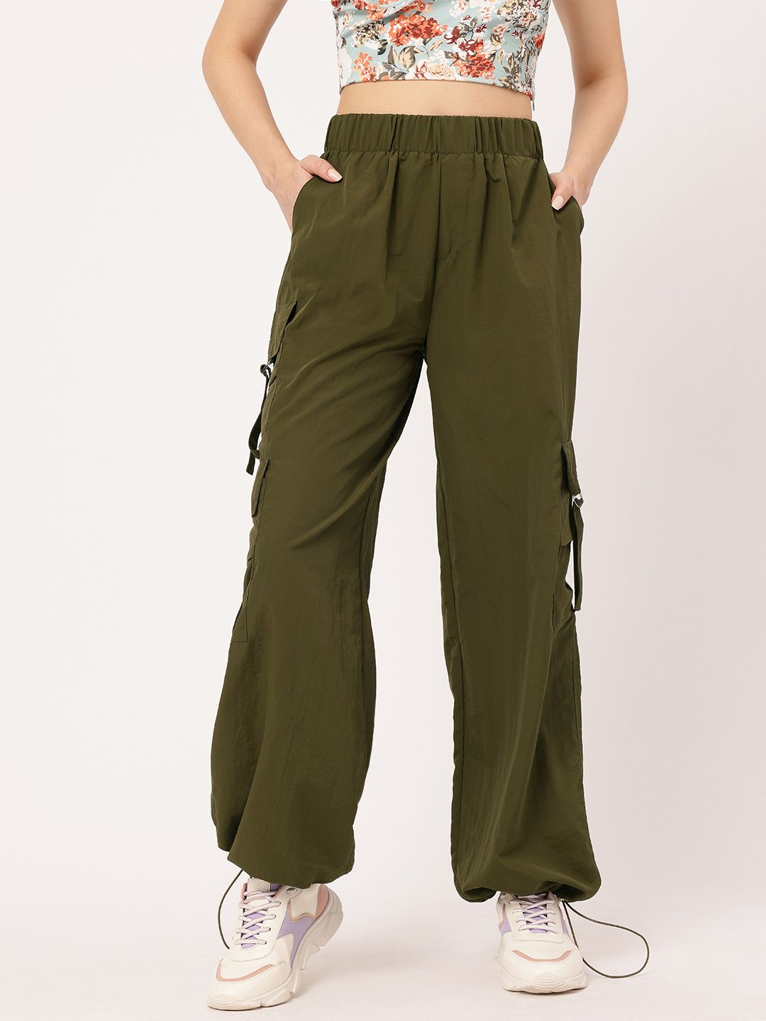DressBerry Women Rugged Layers Cargo Style Parachute Trousers