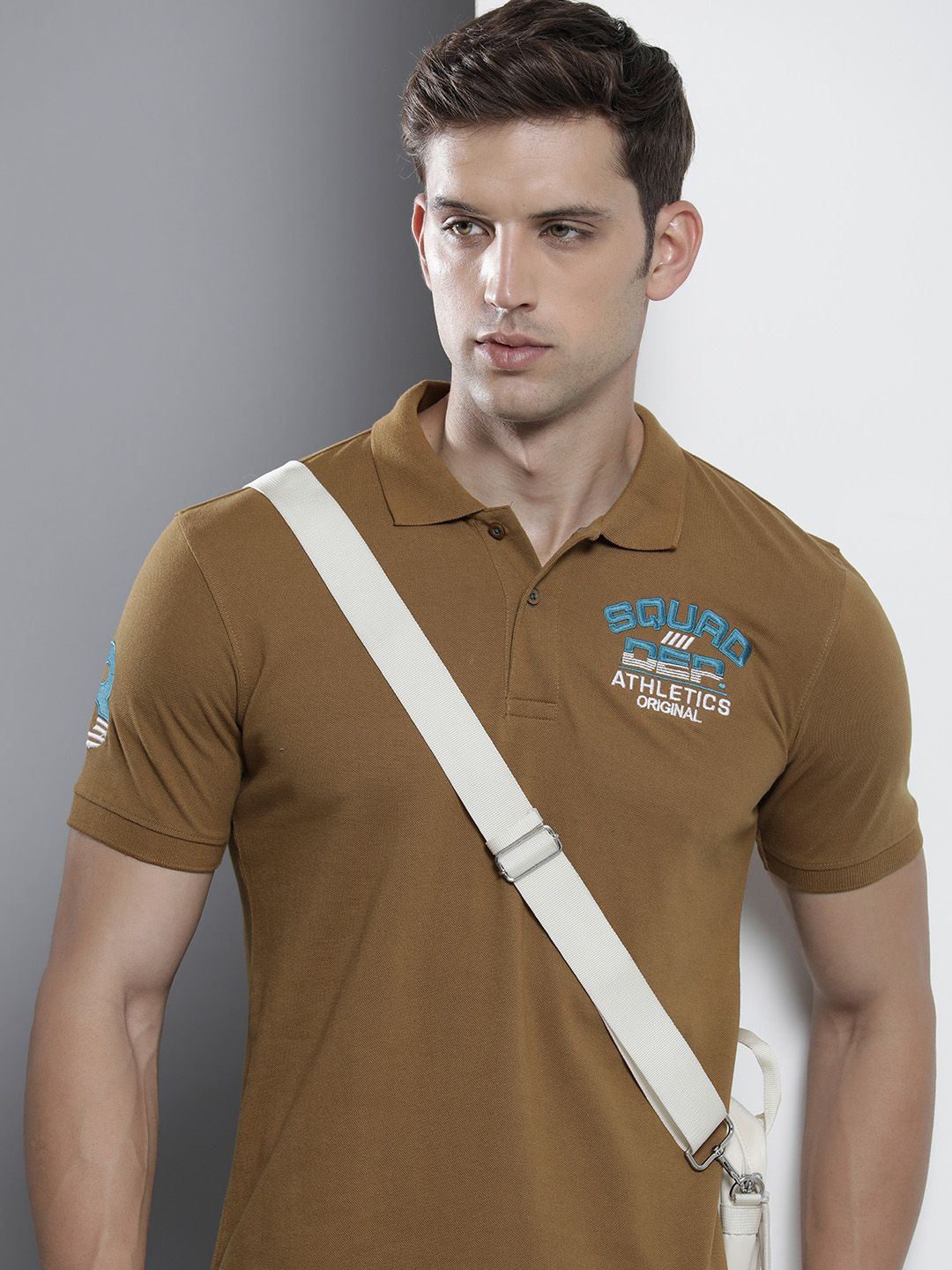 The Indian Garage Co Men Polo Collar Applique T-shirt