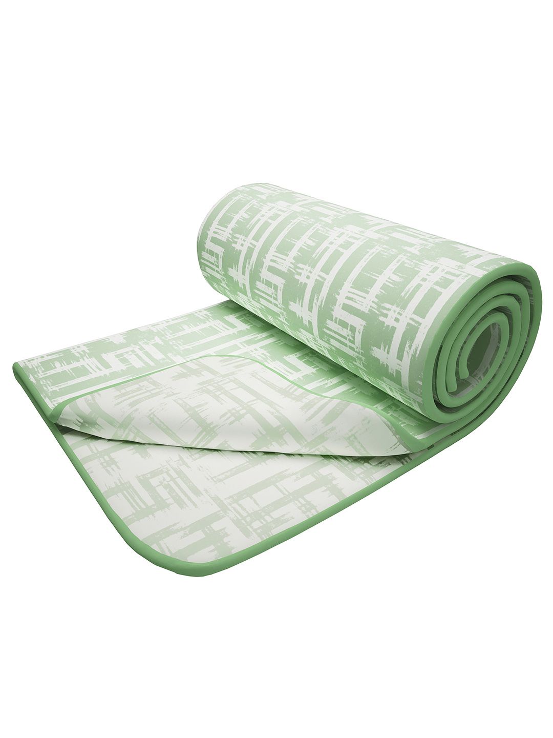 Story@home White & Green Printed AC Room 150 GSM Reversible Cotton Double Bed Dohar