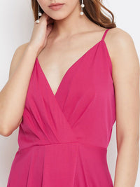 Berrylush Pink Partywear Western Style Maxi Gown