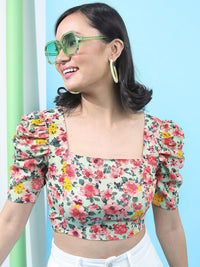 Tokyo Talkies Floral Printed Crop Top