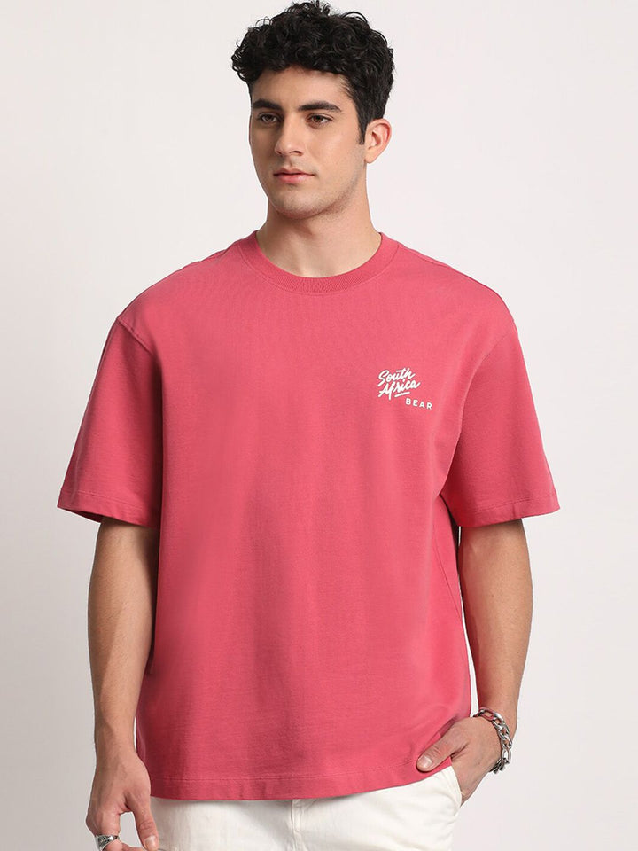 THE BEAR HOUSE Men Graphic Print Loose Fit Cotton T-Shirt