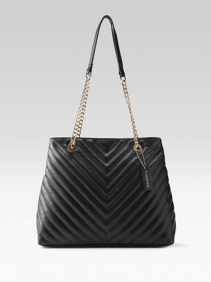 DressBerry Textured Structured Quilted Shoulder Bag