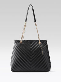 DressBerry Textured Structured Quilted Shoulder Bag