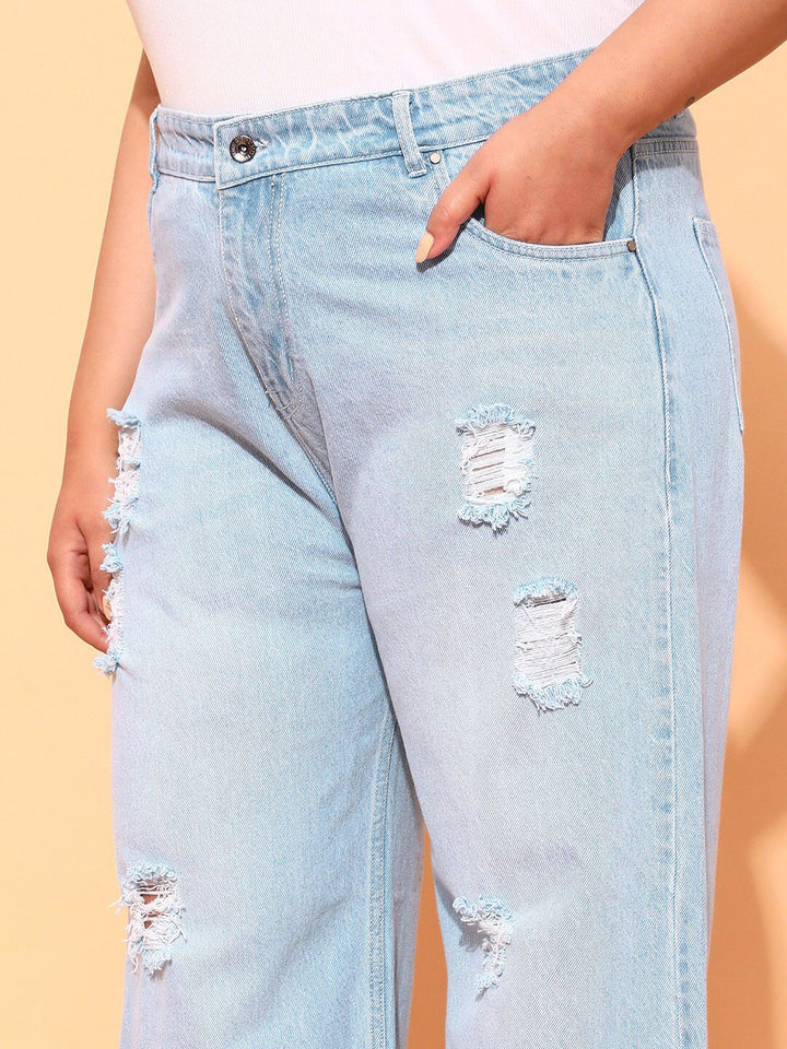 CURVY STREET Women Plus Size Comfort Mid-Rise Flared Jeans