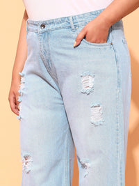 CURVY STREET Women Plus Size Comfort Mid-Rise Flared Jeans