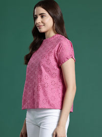 Dressberry Pure Cotton Extended Sleves Schiffli Top