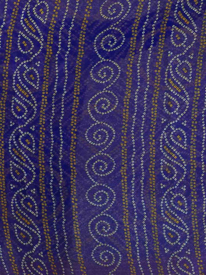 KALINI Bandhani Zari Pure Chiffon Bandhani Saree