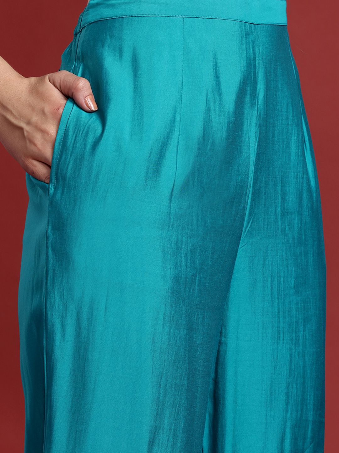 Indo Era Ethnic Motifs Embroidered Sequinned Kurta With Trousers & Dupatta