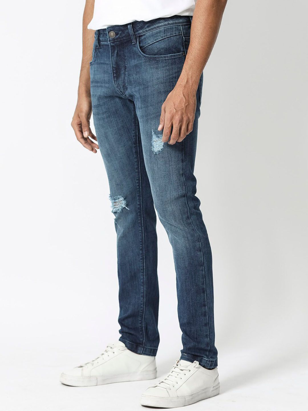 RARE RABBIT Men Hawkins Slim Fit Mid-Rise Stretchable Jeans