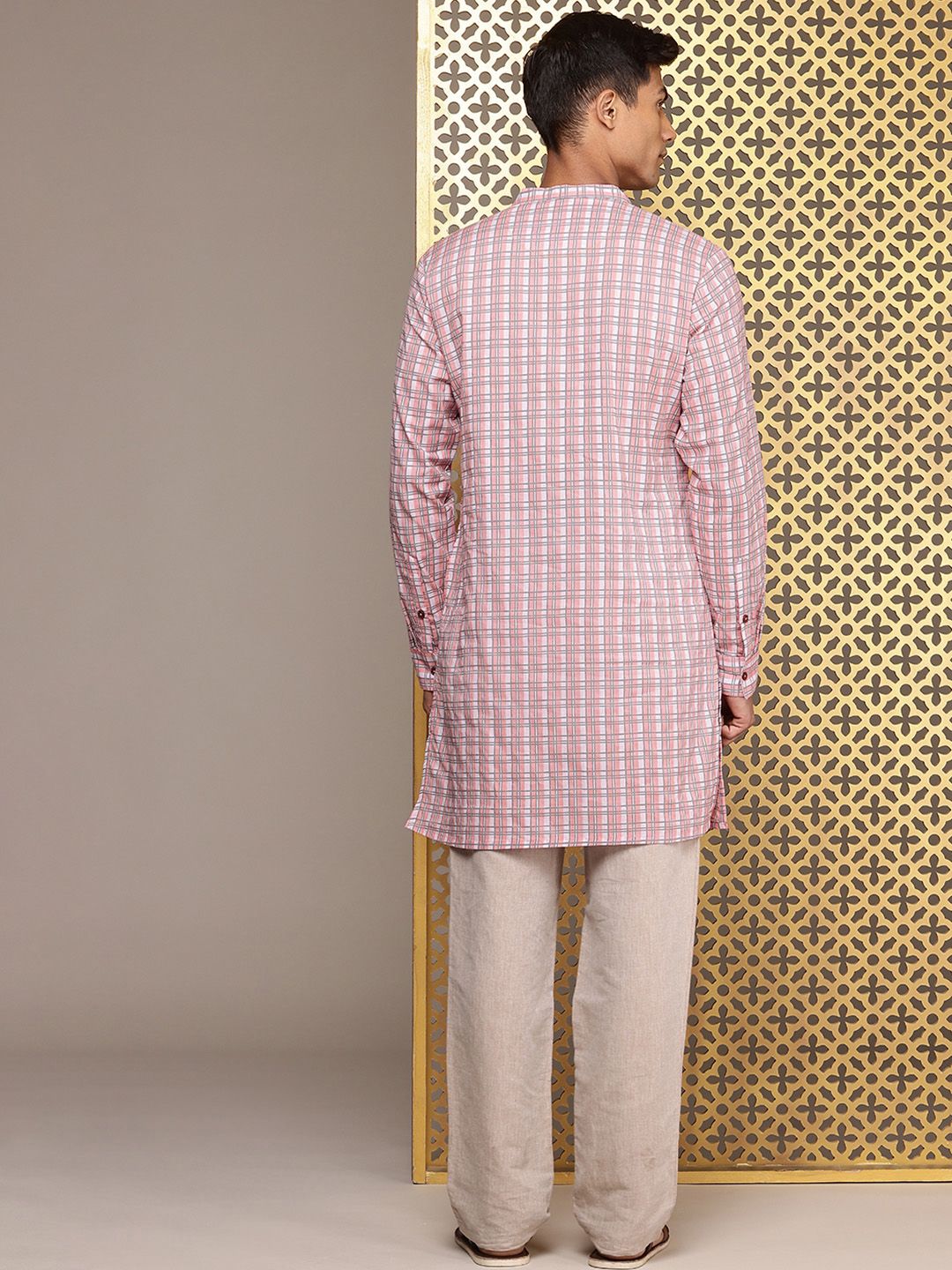 House of Pataudi  Jashn Pure Cotton Checked Kurta