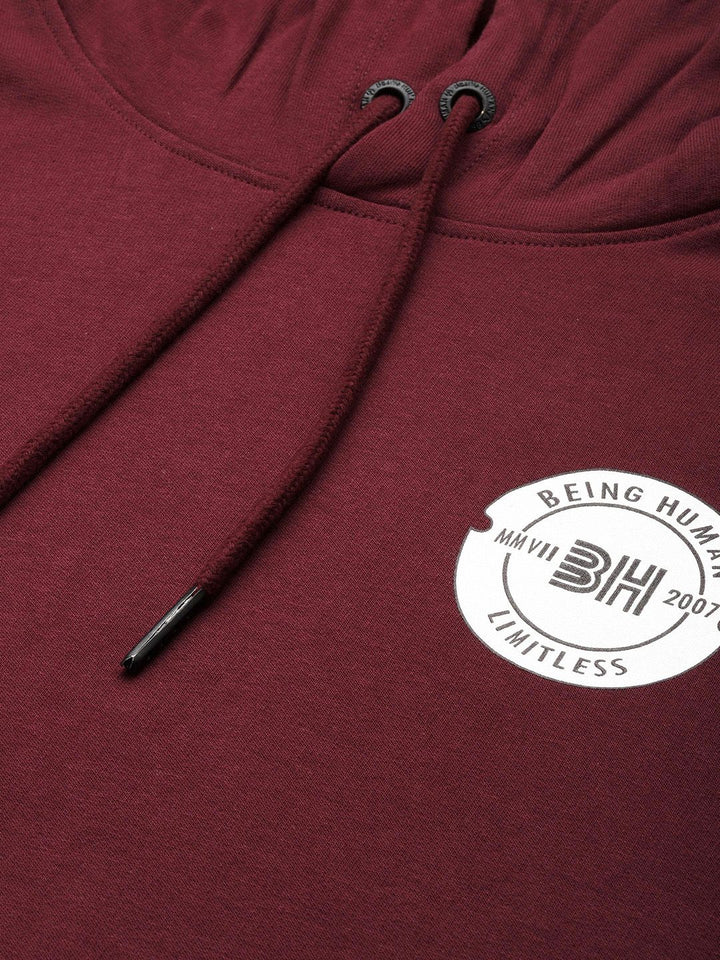 Being Human Pure Cotton Minimal Brad Logo Printed Hooded Sweatshirt