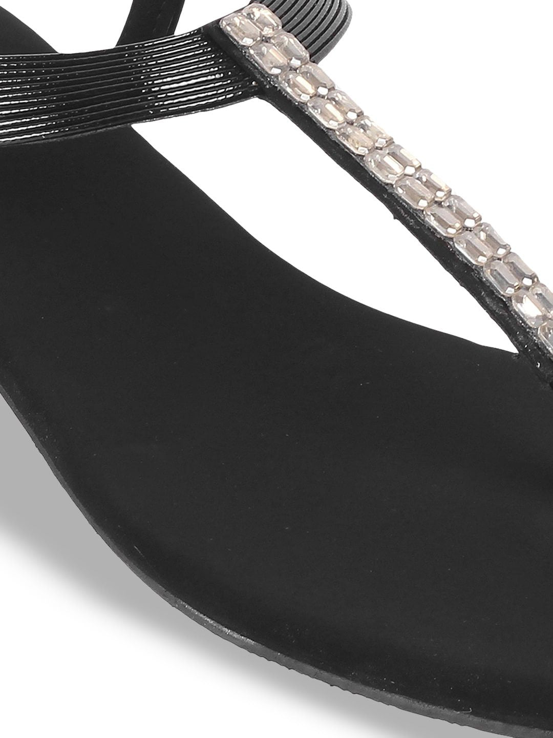Mochi Textured Embellished T-Strap Heels