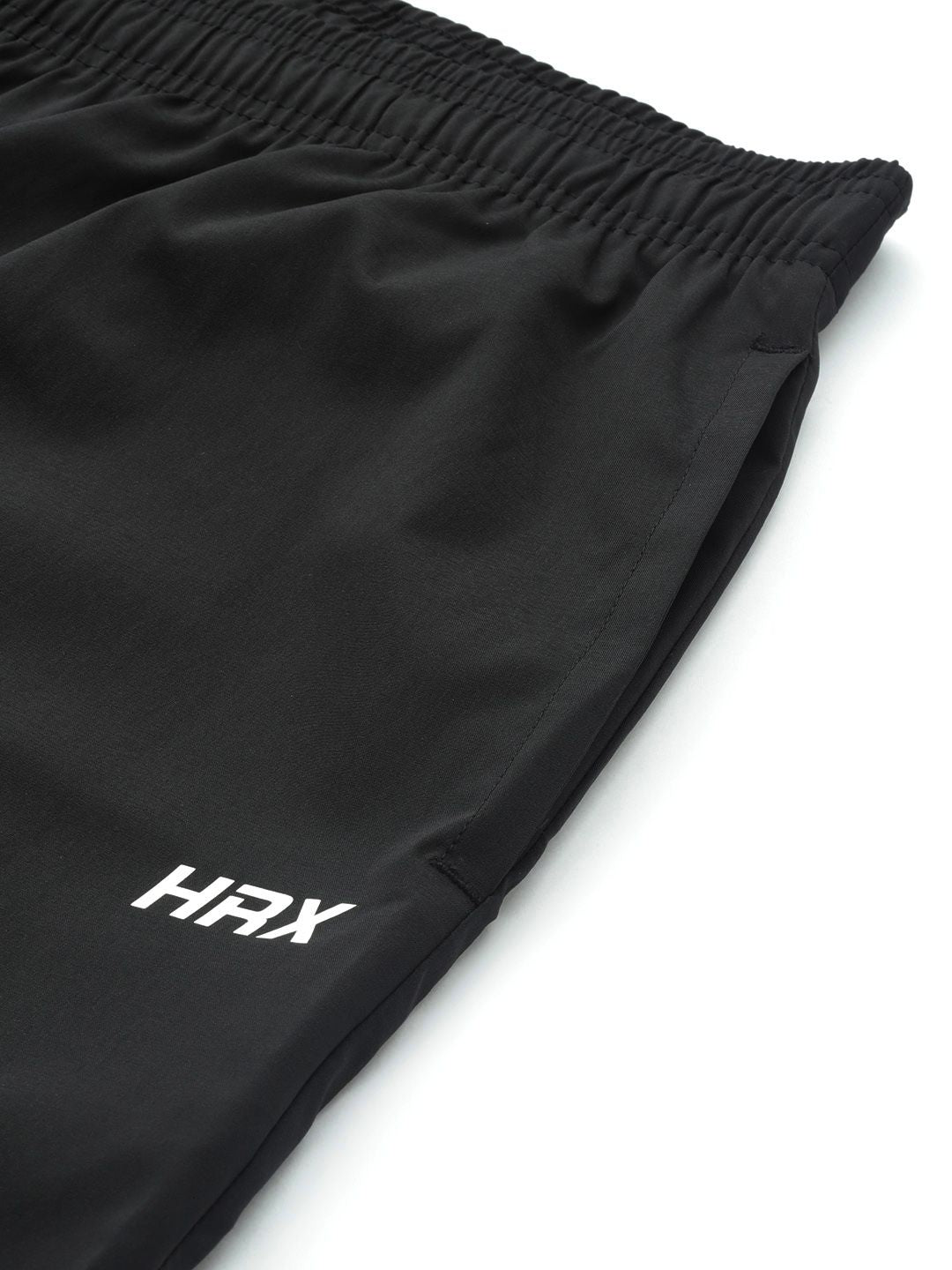 HRX By Hrithik Roshan Training Men Jet Black Rapid-Dry Brand Carrier Shorts
