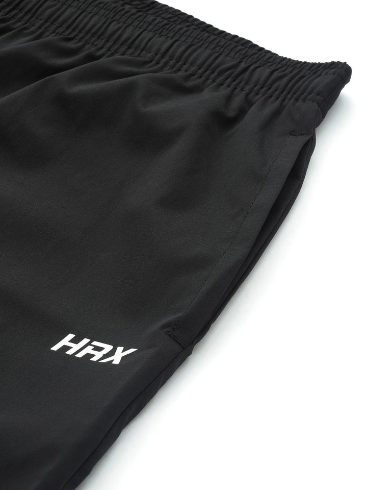 HRX By Hrithik Roshan Training Men Jet Black Rapid-Dry Brand Carrier Shorts